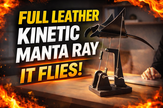 Kinetic Leather Manta Ray Sculpture Pattern – Articulated Mechanical Design | PDF + Templates (Digital Download – A4 + US Letter + DXF + SVG)