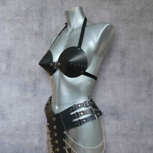 Leather Bra Harness pattern – Formats A4, US Letter, SVG, DXF – Diy easy – size Xs à M/L