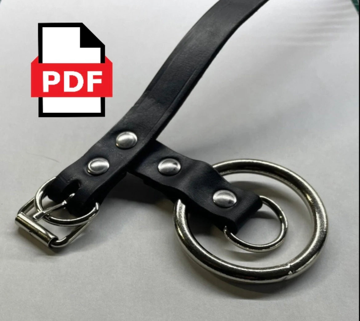 Male Leather Cock Ring - Pdf Pattern (A4) - DIY Fetish