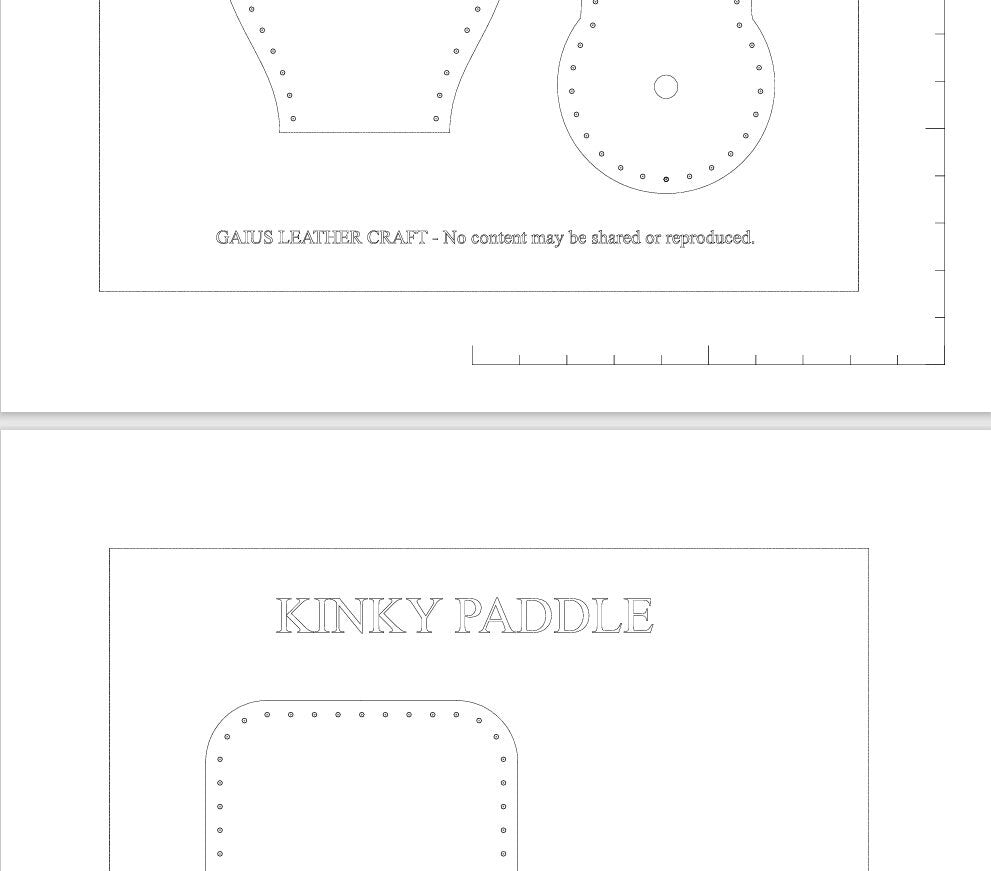 Kinky Paddle Leather Pattern – Pdf Svg Dxf – A4 & US Letter – DIY Digital Download