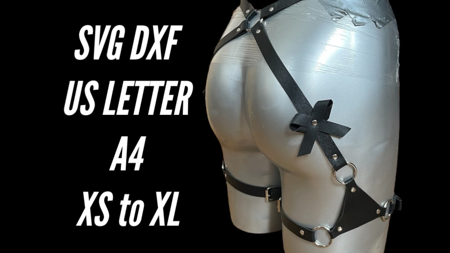 Gorgeous Bdsm Body Harness Leather pattern - Pdf file Us A4 Svg Dxf