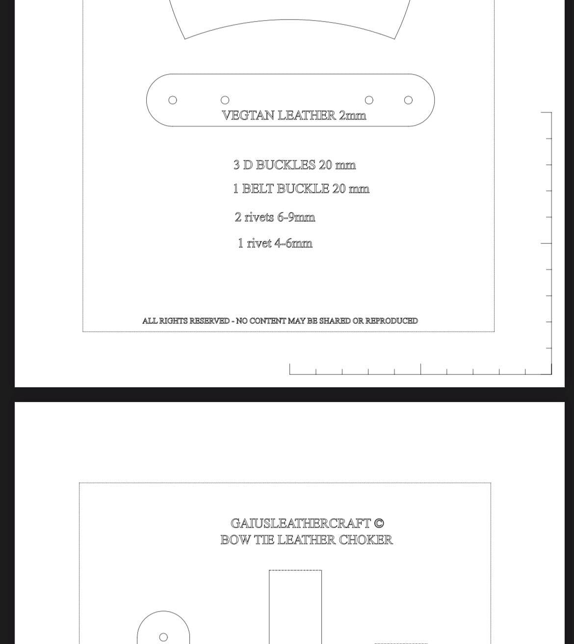Leather Bow Tie Choker Pattern Pdf, Svg, Dxf – Adjustable, Easy DIY – A4 & Us Letter – Digital Download