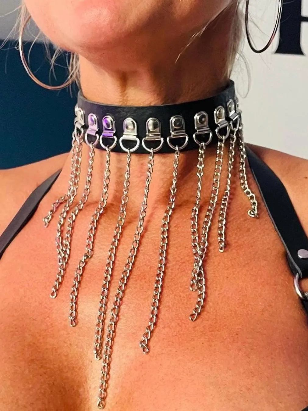 3 Leather Choker Patterns: Spiky, Zipper, Chain (PDF & SVG)