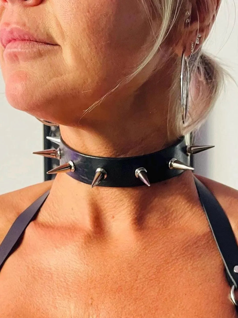 3 Leather Choker Patterns: Spiky, Zipper, Chain (PDF & SVG)