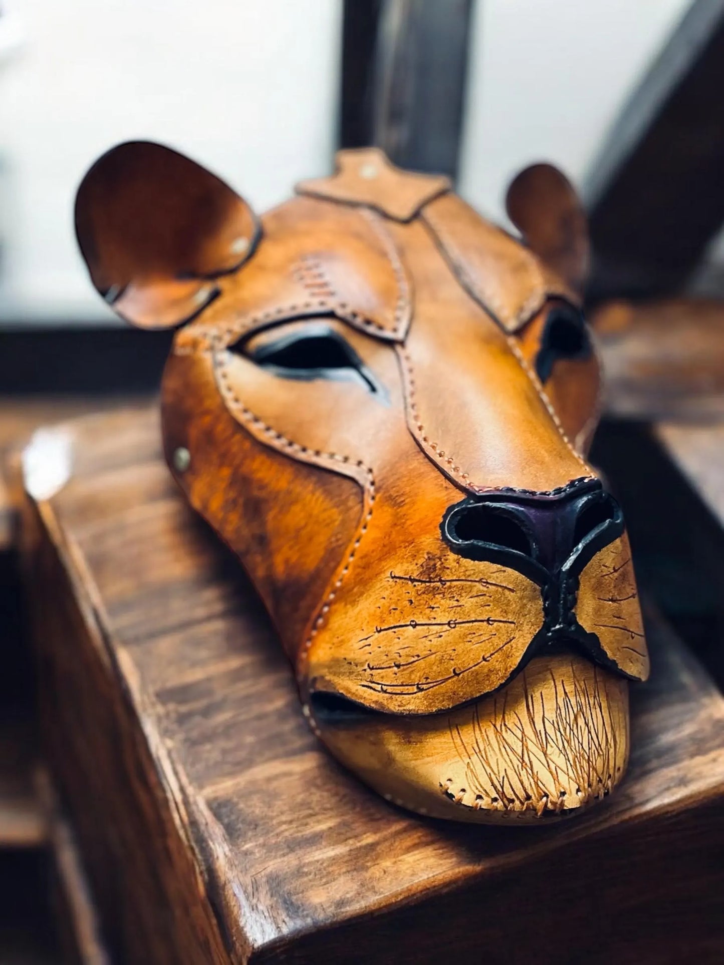 Leather Lion Mask Pattern – Adult & Child DIY Cosplay (pdf, svg, dxf)