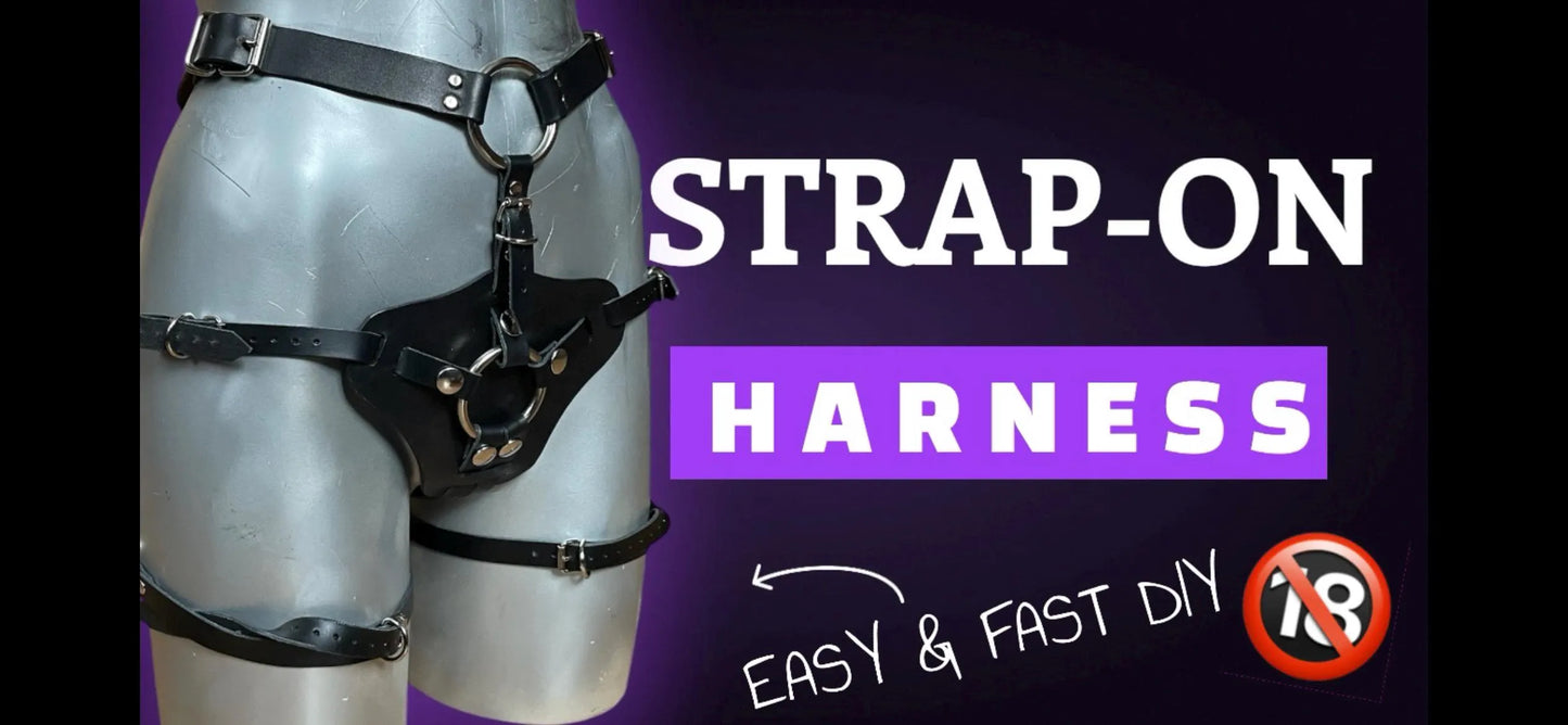 Strap-On Harness Pattern Pdf, Svg, Dxf – Leather O-Ring Harness – Adjustable and Easy DIY – A4 & US Letter – Digital Download