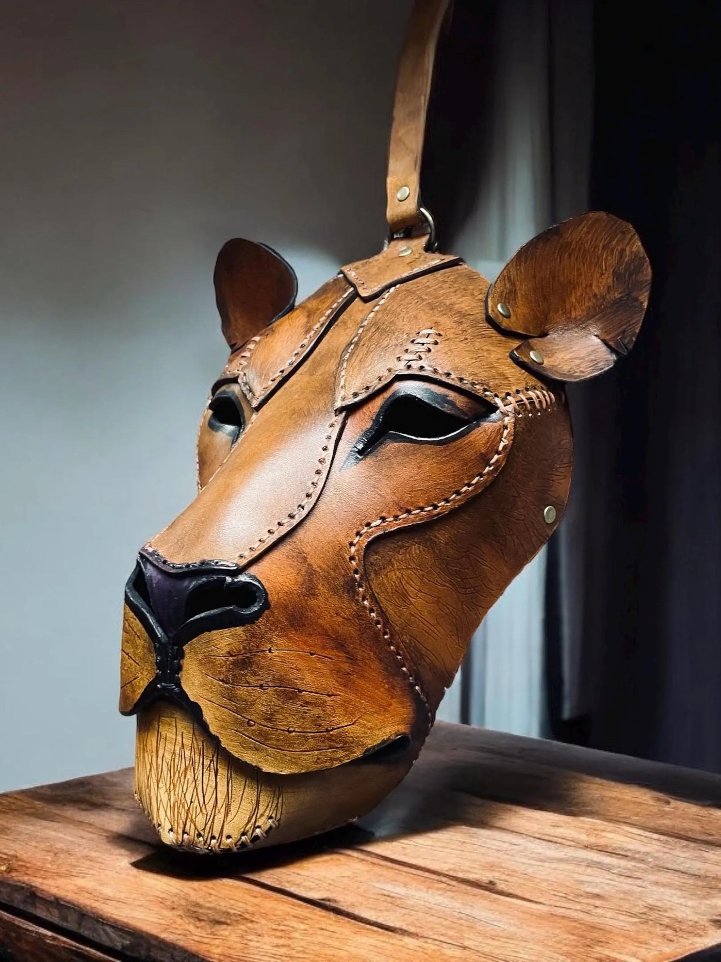Leather Lion Mask Pattern – Adult & Child DIY Cosplay (pdf, svg, dxf)