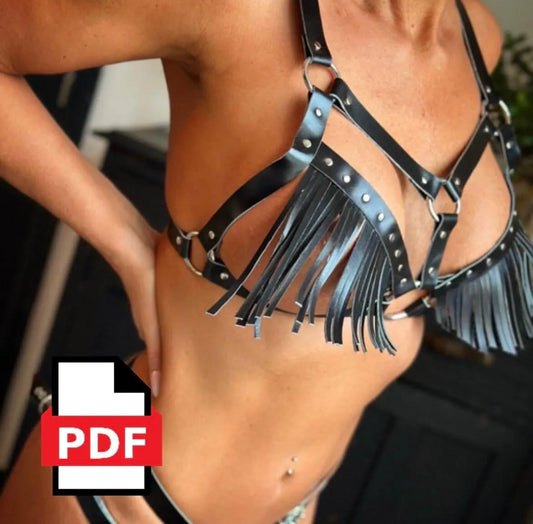 Adjustable Leather Bra Harness Pattern - Sexy DIY Lingerie PDF File A4 Format