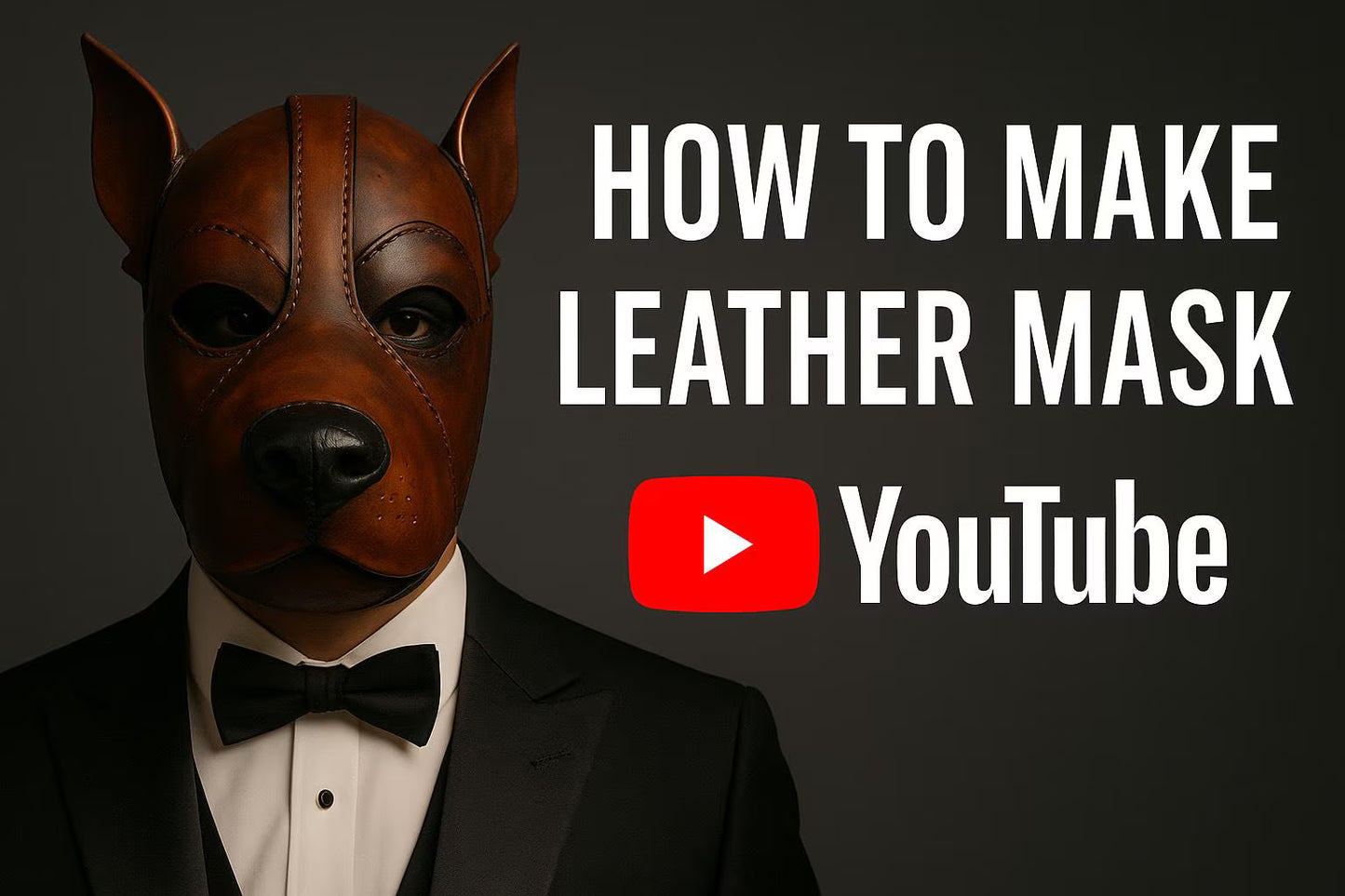 Leather Dog Mask Pattern – Pdf SVG DXF – Animal Cosplay Template for Veg Tan Leather