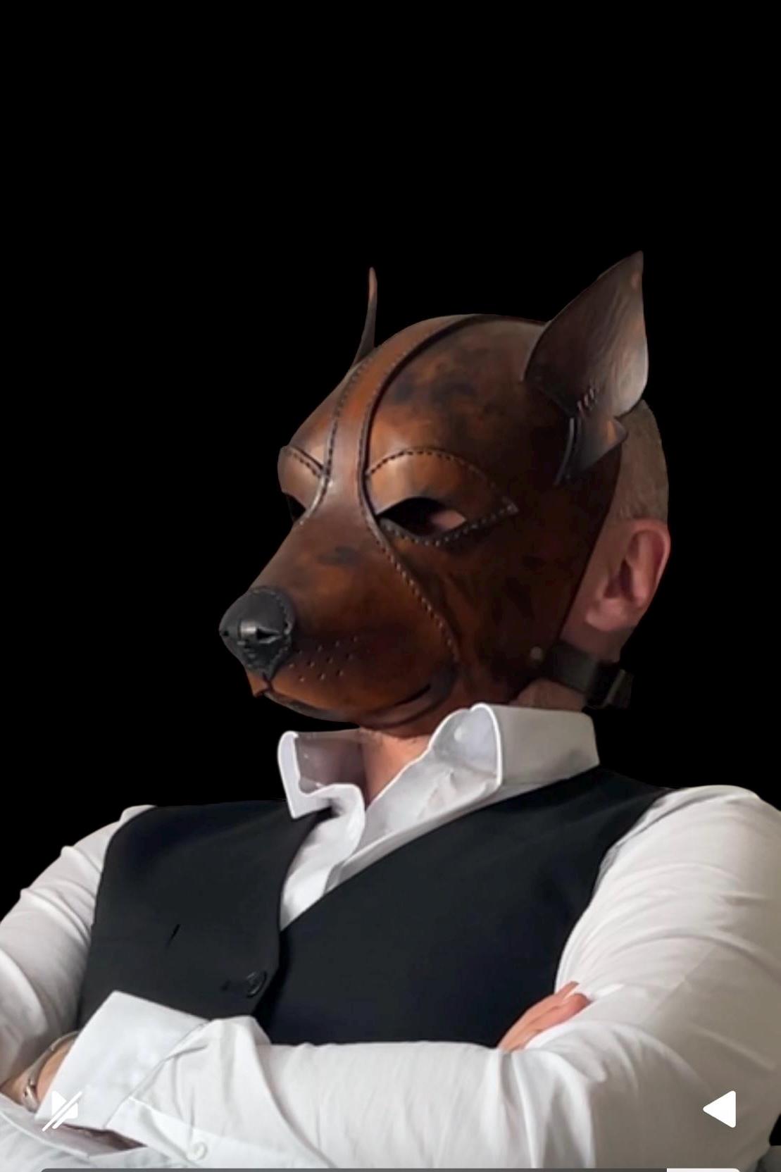 Leather Dog Mask Pattern – Pdf SVG DXF – Animal Cosplay Template for Veg Tan Leather