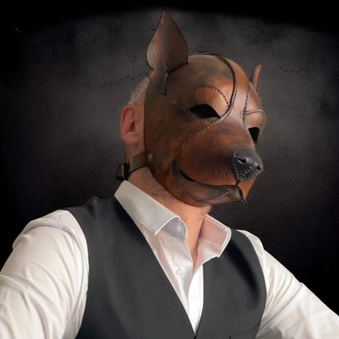Leather Dog Mask Pattern – Pdf SVG DXF – Animal Cosplay Template for Veg Tan Leather